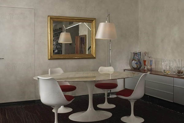 沙里寧郁金香餐桌(Saarinen Tulip Oval Dining Table)