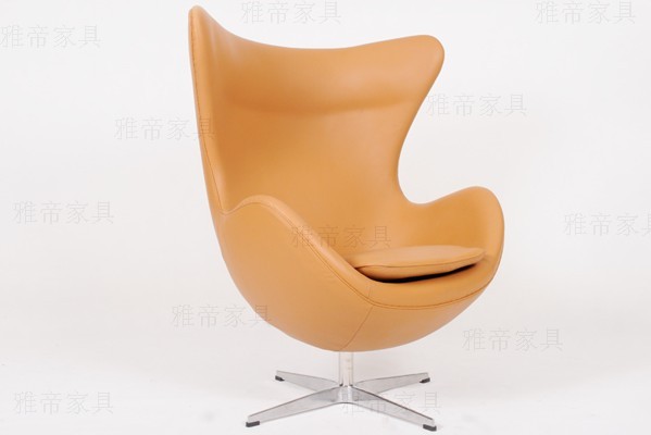 意大利皮蛋椅（Egg Chair In Black Italian Leather）